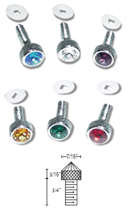 Dash Screw with Crystal on Top fits Peterbilt 2000 and Newer