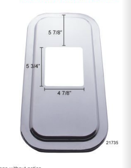 Stainless Shift Plate Cover 5 3/4" X 4 7/8" Opening fits Peterbilt 2005+ 