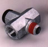 Pressure Protection Valve 1/2" Inlet Port NPTM, 1/4" Outlet Ports NPTF, 65 Nominal Opening Pressure (psi), 55 Nominal Closing Pressure (psi)