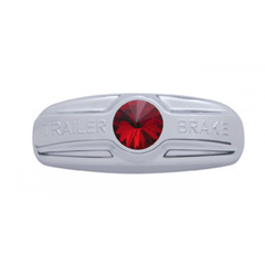 Trailer Brake Cover W/Crystal For Freightliner Century (1996-2011), Columbia (2001-2017) - Red Crystal