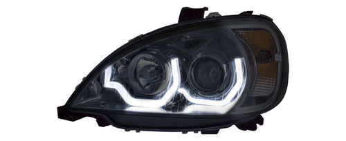 Black Headlight (Freightliner Columbia) W/ LED Light Bar