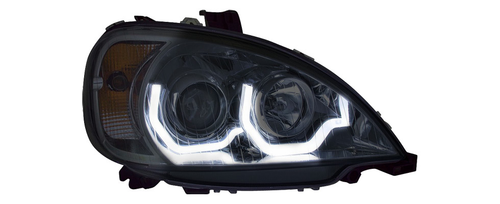 Black Headlight (Freightliner Columbia) W/ LED Light Bar