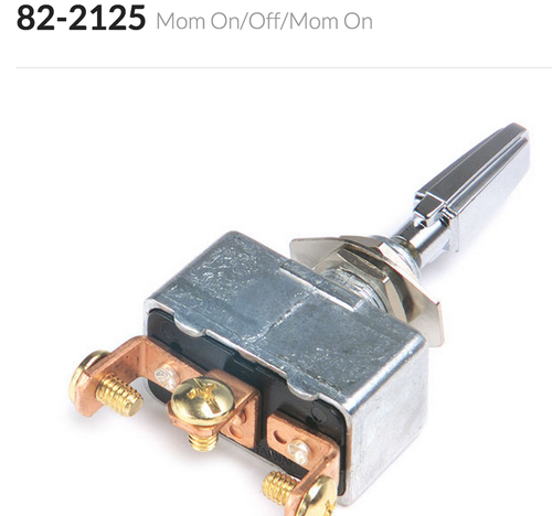 Grote Momentary Toggle Switche Mom On/Off/Mom On, 35A, 11/32" x 15/32", 3 Screw
