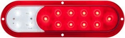 9" Oval, Surface Mount, Red & Back Up Light