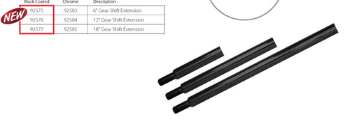 12” Black Gear Shift Extension