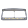 14 LED Dual Headlight Bezel with Visor Chrome Lens