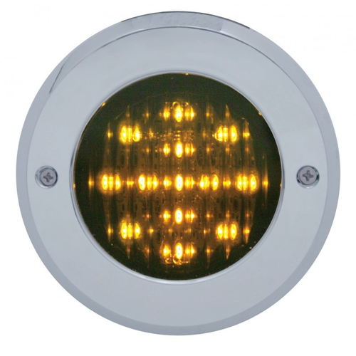 Chrome Plastic 2-1/2" Light Bezel With Mirror Lens