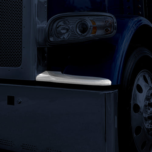 Aluminum Chrome Bracket for Front Fender Fits Peterbilt 388/389, Driver Side