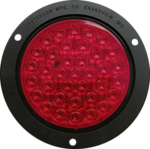 Peterson Red/Red LED Stop/Turn/Tail, Round, Flange 4″ 12V