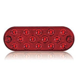 Low Profile Thin Oval Red Surface Mount Stop/Tail/Turn Light Maxxima