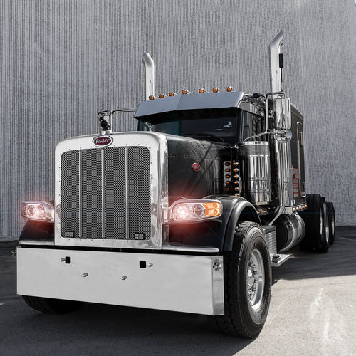 Aluminum Chrome Bracket for Front Fender Fits Peterbilt 388/389, Driver Side