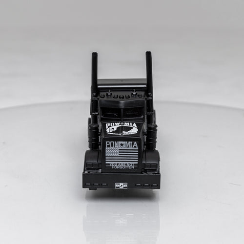Toy Truck, Black Out, Peterbilt 379 with POW/MIA Graphics, Cab Only 1:32 Scale