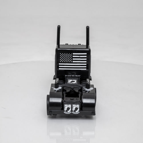 Toy Truck, Black Out, Peterbilt 379 with POW/MIA Graphics, Cab Only 1:32 Scale