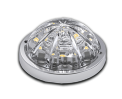 3.5" Low Profile Watermelon Hero LED Marker Light - Amber Light / Clear Lens