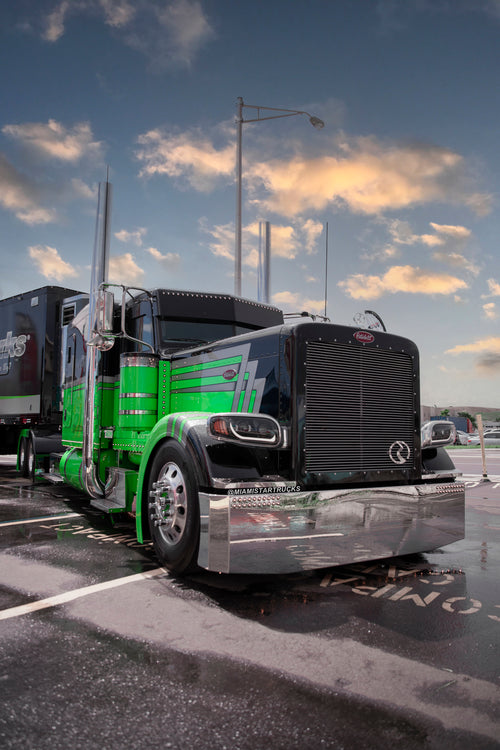 20”-18” Stainless Steel Bumper With 70 3/4'' Light Hole (Factory Fender Only) Fits Peterbilt 389