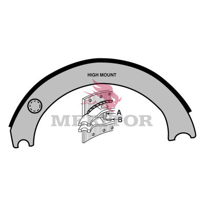 Brake Shoe 4317E, 23.000 lb fits Meritor New With Harware Kit. 6” X 16.5” Eaton Rear