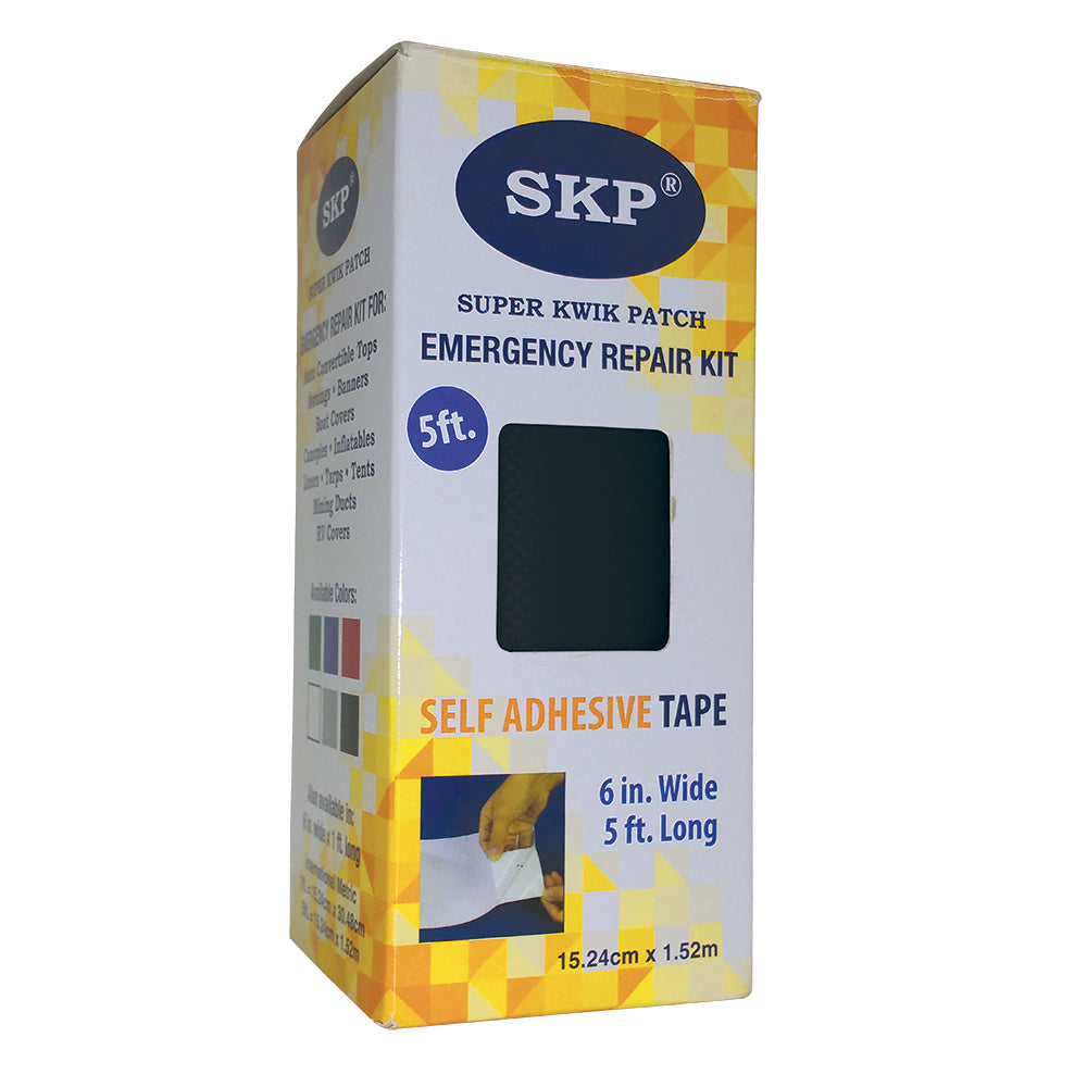 tarp repair kit Super Kwik Patch Tape 5′ x 6″ Black, Emergency Repair Kit
