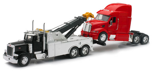 Toy Truck, Tow Truck Hauling, Cab Only, 1:32 Scale,  Peterbilt 387 / 379