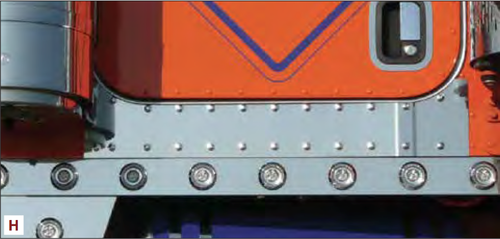 Under Door Panels W/Dimples (Tape Mount) fits Peterbilt 379/388/389