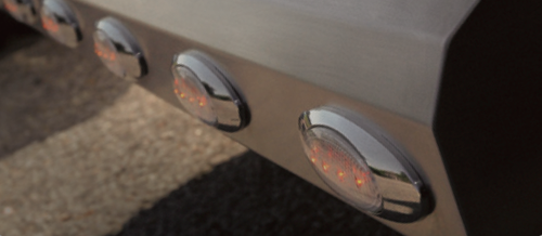 M1 Led Amber Marker Clearance Light W/ Bezel, .180 Male Bullet Connectors