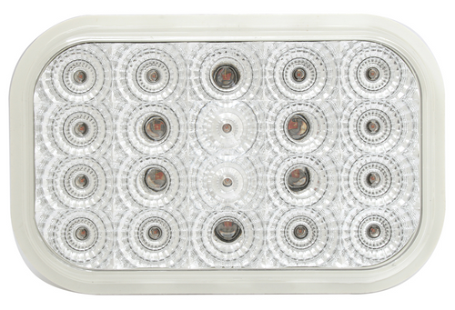 Amber/Clear Rectangular Flush Mount Led Light - Front View 