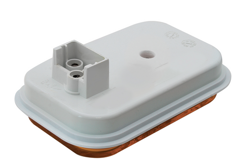 Rectangular Pearl Amber/Clear Led Light - Back View 