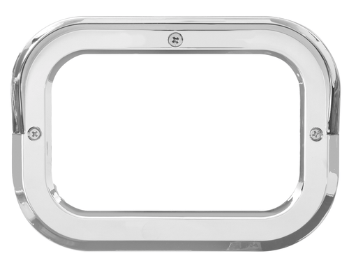 Rectangular chrome plastic rim with visor 