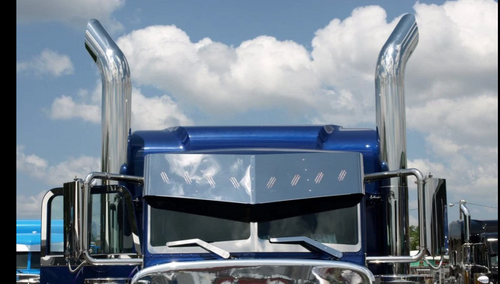 Wiper Covers fits Peterbilt 379, 380 Stainless Steel Wide Design, Pair