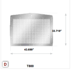 Grille Fits Kenworth T800 Keyholes Punched Style S.Steel