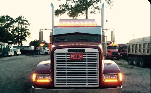 13” To 8.5" Visor Fits Freightliner Fld Flat Top Bowtie Plain Stainless Steel