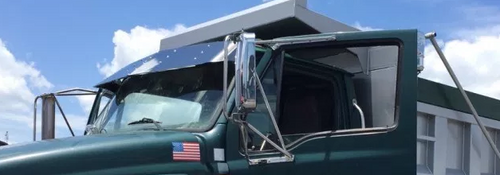 11"-14" Visor V-Shape Fits Ford Sterling With 6- 3/4” LED lights Hole, Stainless Steel 304