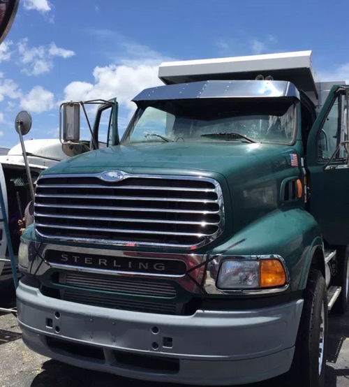 11"-14" Visor V-Shape Fits Ford Sterling With 6- 3/4” LED lights Hole, Stainless Steel 304