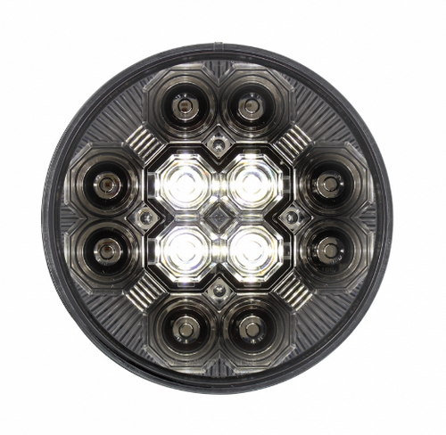 4” Round Combo Light with 12 LED Stop, Turn & Tail Light & 16 LED Back-Up Light - Red LED/Clear Lens