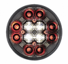 4” Round Combo Light with 12 LED Stop, Turn & Tail Light & 16 LED Back-Up Light - Red LED/Clear Lens