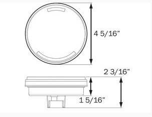 4 Inch Round Glolight Trailer Tail Light- S/T/T - Led - Submersible - 21 Diodes - Red Lens