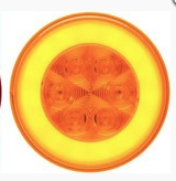 21 LED 4" GLO Turn Signal Light - Amber LED/Amber Lens