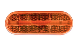 Amber-Amber Oval Prime Spyder LED Light 12V 6” Park/Turn/Clearance
