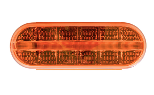 Amber-Amber Oval Prime Spyder LED Light 12V 6” Park/Turn/Clearance