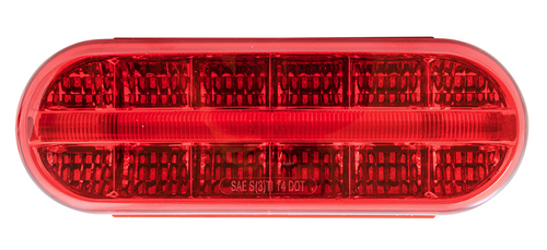 Red/Red Oval Prime Spyder LED Light 12V 6” Stop/Turn/Tail