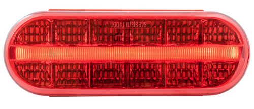 Red/Red Oval Prime Spyder LED Light 12V 6” Stop/Turn/Tail