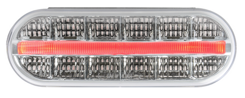Red/Clear Oval Prime Spyder LED Light 12V 6” Stop/Turn/Tail