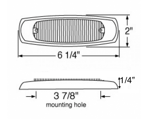 Marker Light 12V with Chrome Bezel and two wire with Bullet Connectors