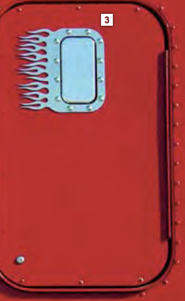 Sleeper Vent Trim Ring With Flames and Dimples Fits Freightliner Classic, FLD Stainless Steel ( Each )