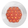 4" Fleet Flange Mount LED Light with Chrome Twist & Lock Bezel in Standard 3-Prong Red Clear
