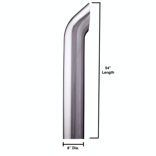 Lincoln Chrome West Coast Curve Cut 8” OD X 54” Straight (No End Finish)