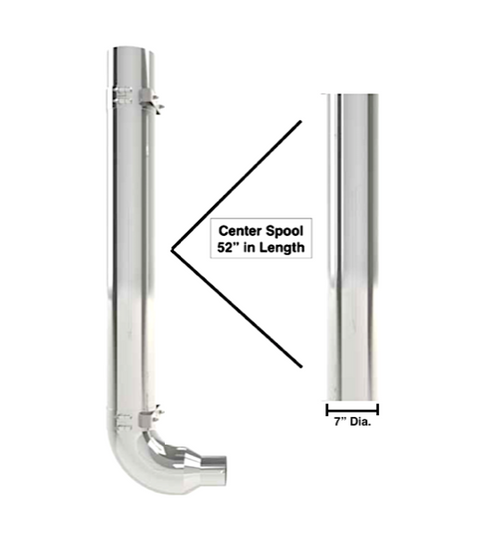 Lincoln Chrome 7" X 52" Center spool Pipe Chrome OD