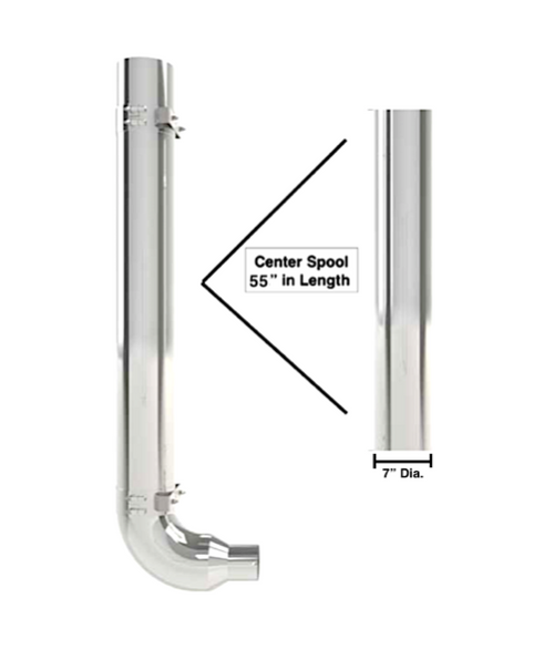 Lincoln Chrome 7" X 55" Center Spool Pipe Chrome OD