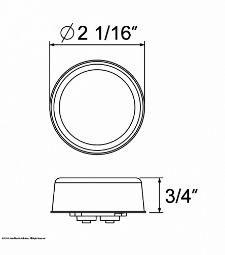 6 LED 2" Clearance/Marker Light - GLO Light - Amber LED/Amber Lens