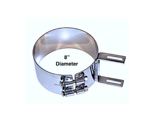 Lincoln Chrome 8” Aero Wide Clamp Fits Kenworth