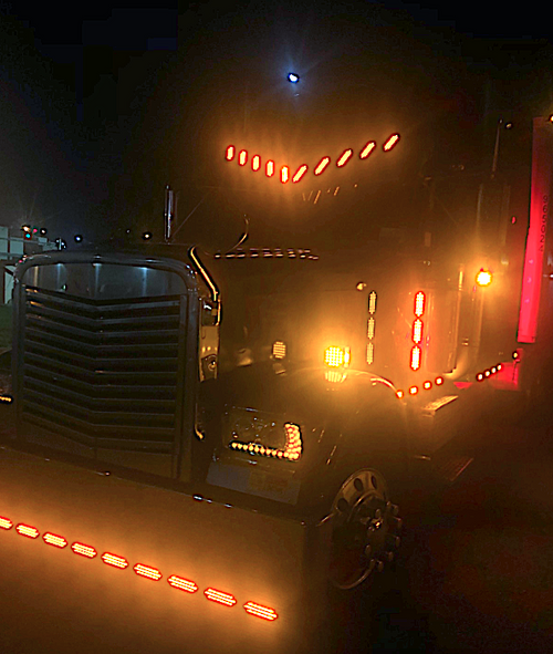 20” To 18” Visor V-Style Fits Freightliner Classic/Fld Condo (10 Hidden Lights Hole V-Style) Stainless Steel